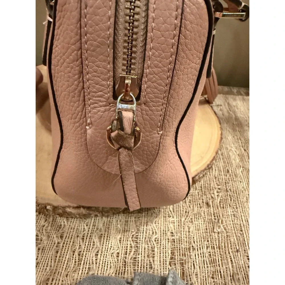 Tory Burch Thea‎ Web Small Satchel Bag & Wallet Set Pink Moon 2 Straps 796$